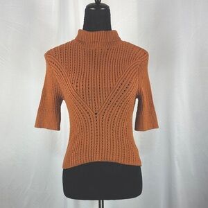 fab'rik Burnt Orange Cowl Neck Sweater